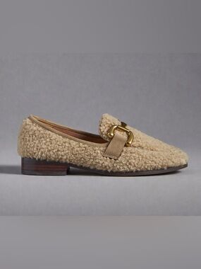 Anthropologie BiBi Lou Marcella Womens Loafers Size 38 Teddy Sherpa Coastal